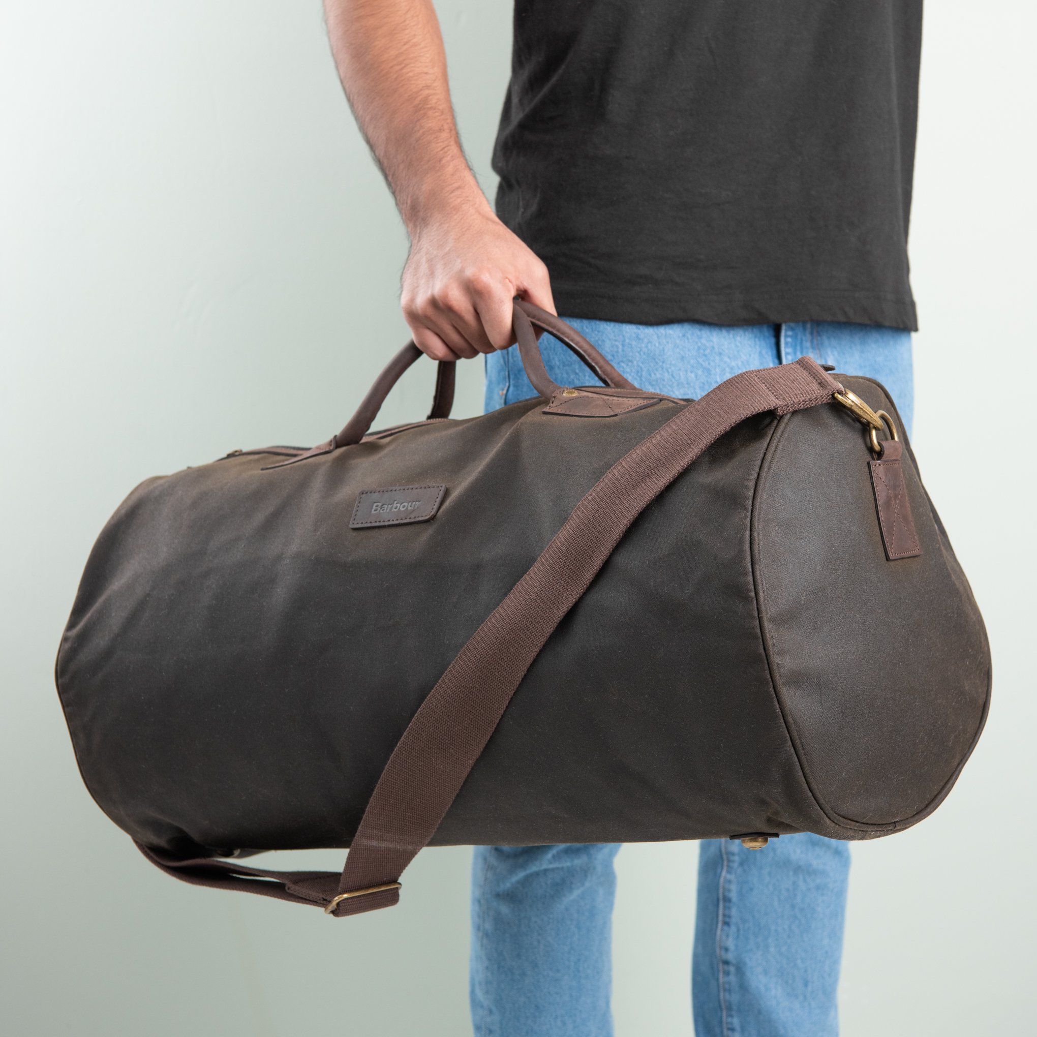 barbour wax holdall duffel