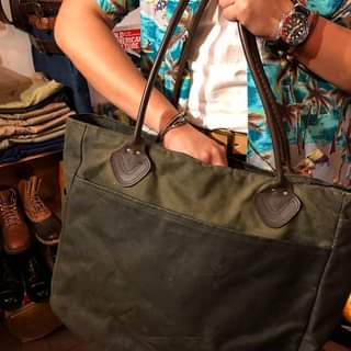 ll bean waxed-canvas tote bag