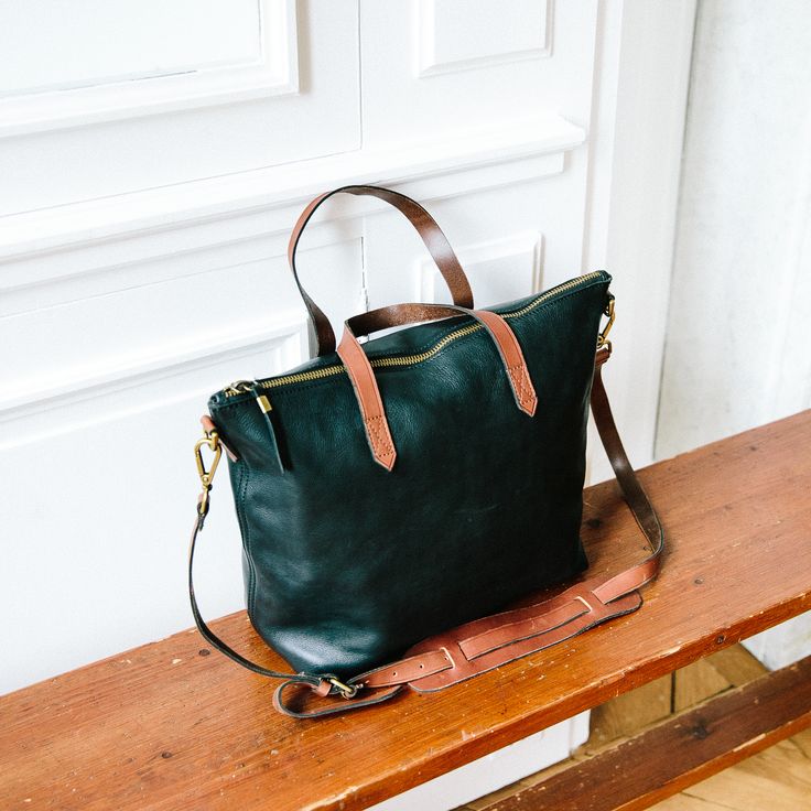 madewell leather transport tote