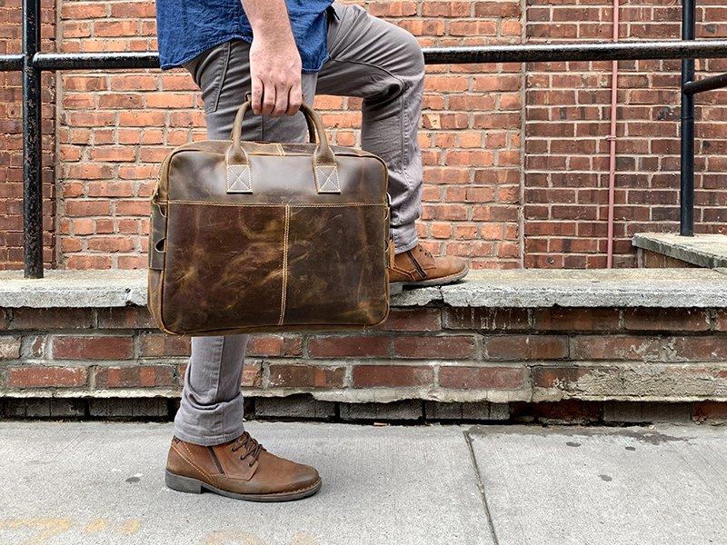the brief leather laptop bag