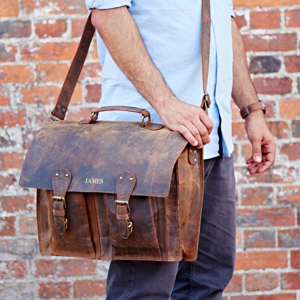 the buffalo leather satchel