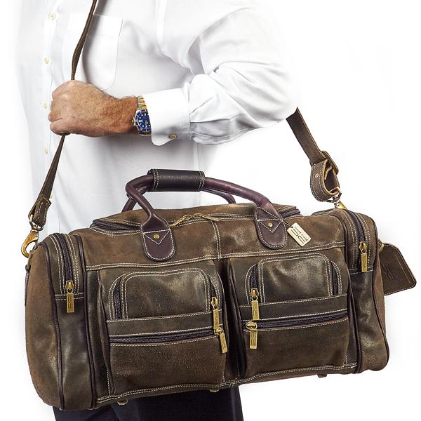 the distressed duffel bag for men