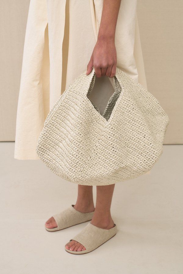 the pinwheel hand-crocheted cotton-blend tote by lauren manoogian