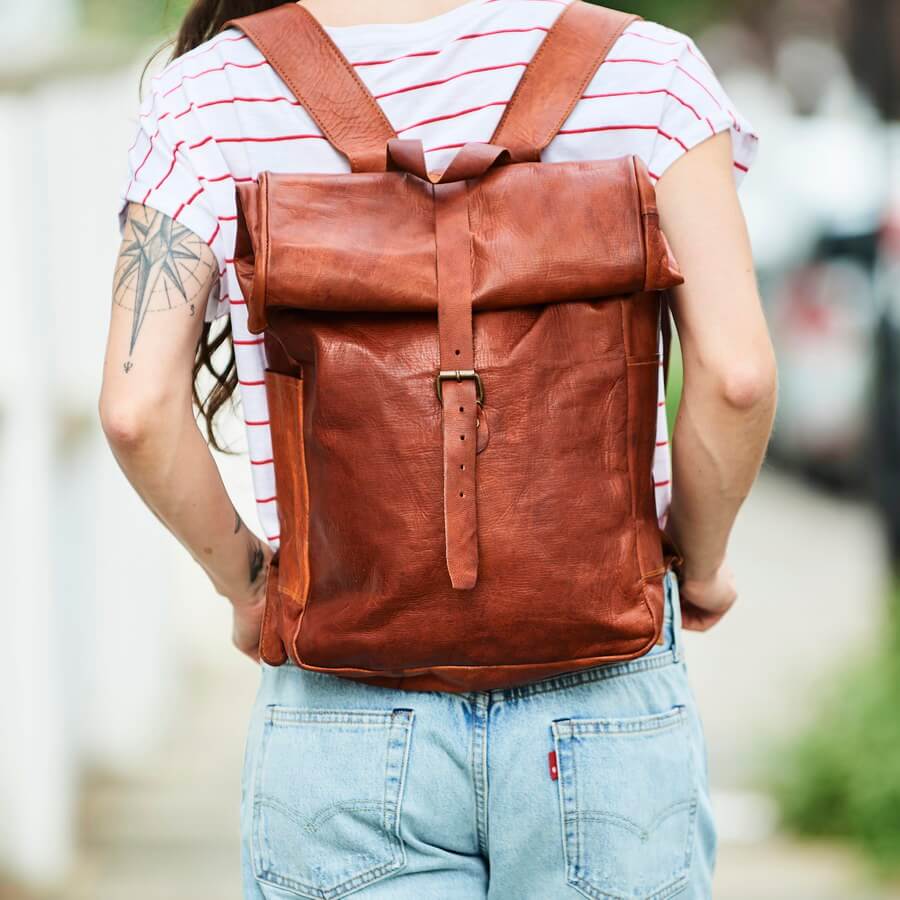 the rolltop leather laptop bag