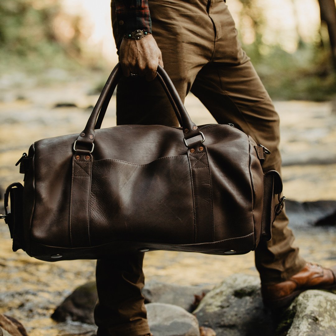 the two tone duffel bag for men