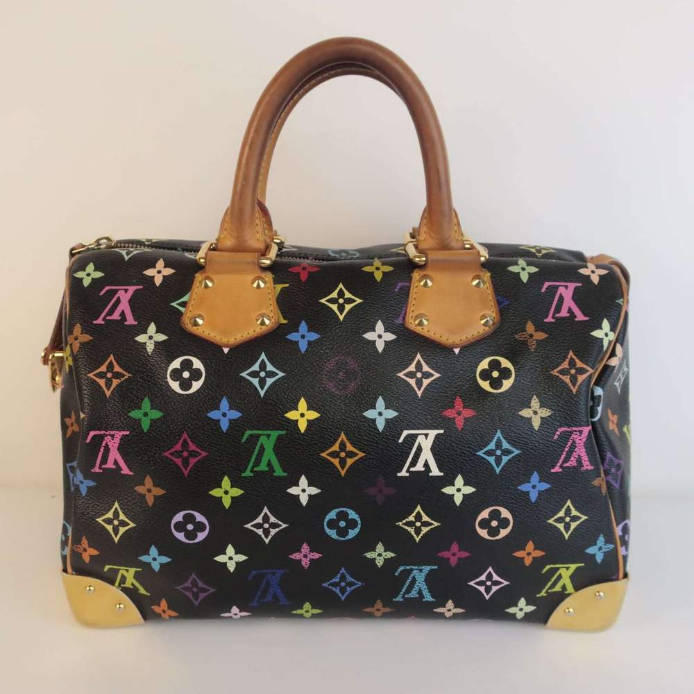 Louis Vuitton Pattern Print, White Monogram Multicolor Speedy 30