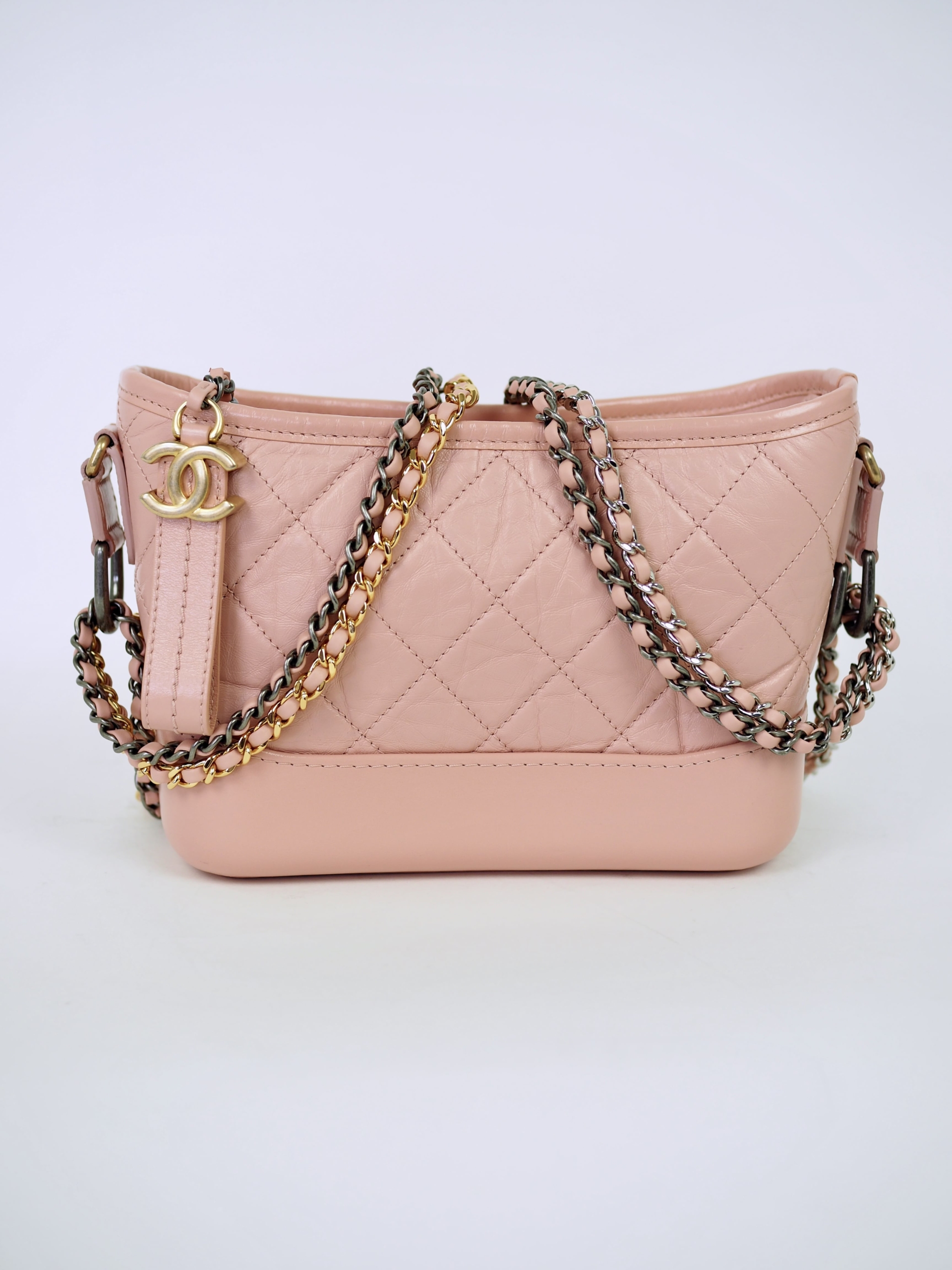 Chanel Small Hobo Bag, Pink Lambskin - New in Box - The Consignment Cafe