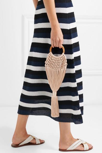 Angelou Small Tassled Crochet Clutch by Cult Gaia