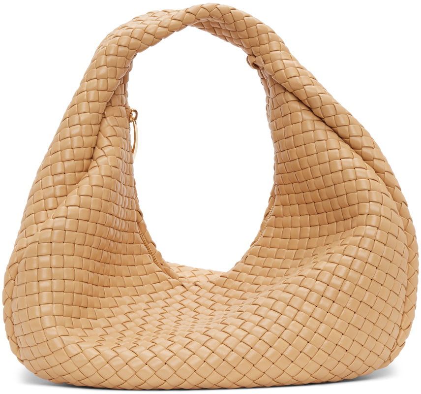 Beige Intrecciato Woven Nappa Bag by Bottega Veneta