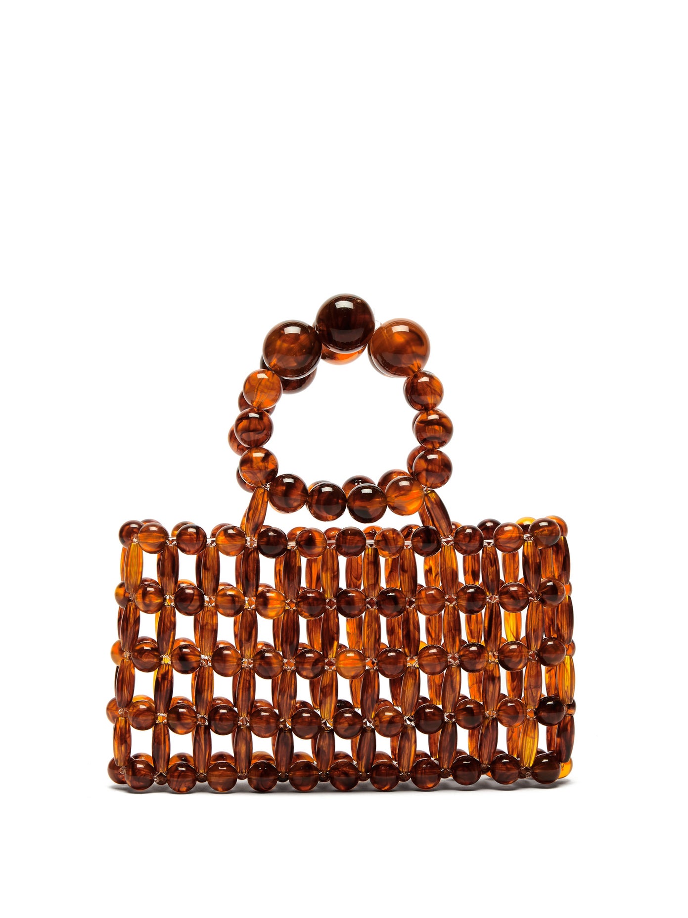 Cora Tortoiseshell-Effect Beaded Clutch by Cult Gaia