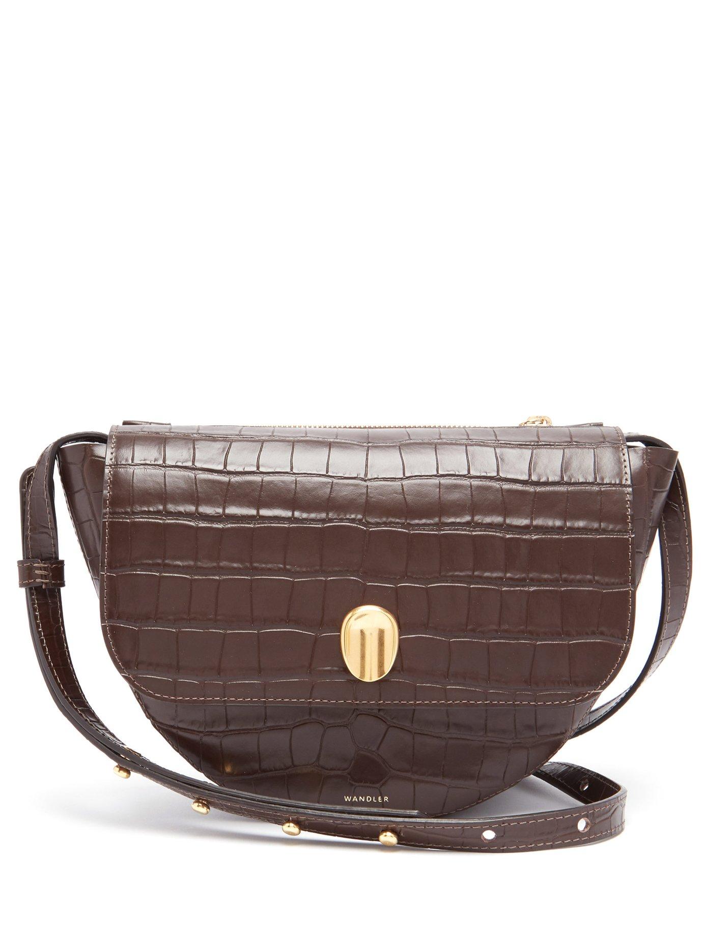 Croc-Effect Leather Shoulder Bag by Wandler Billy