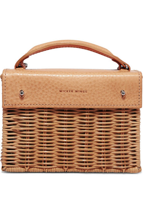 Kuai Rattan and Leather Tote by Wicker Wings