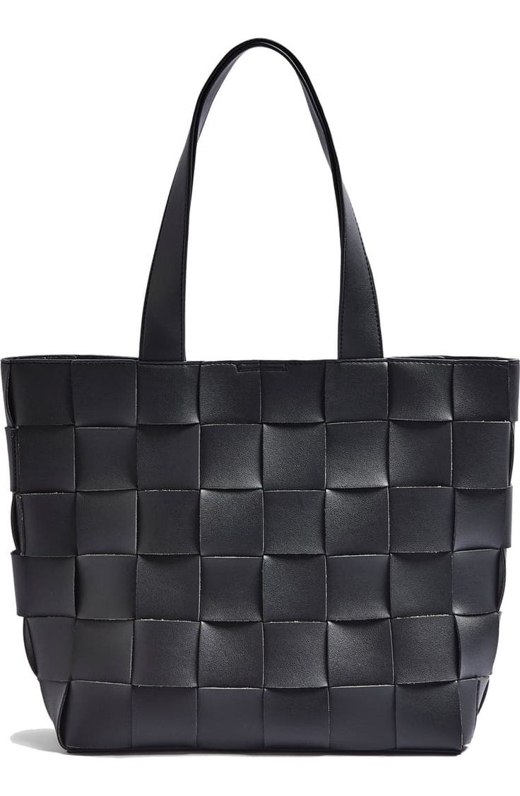 Weave Faux Leather Tote by Topshop
