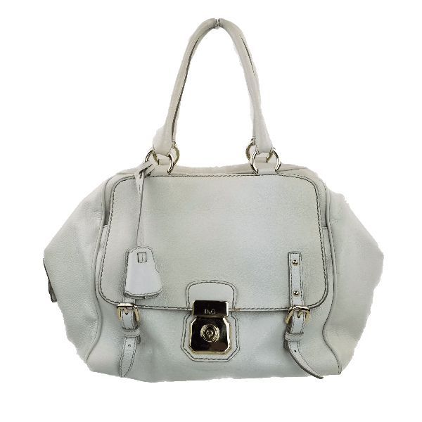 White Goat Leather Large Handbag by Dolce & Gabbana